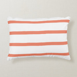 Lachs-Rot- und Weißstreifen-Büro Dekokissen