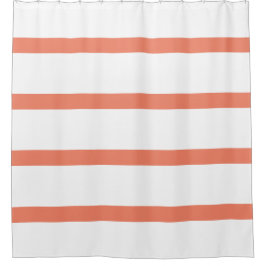 Lachs-Rot- und Weißstreifen-Büro Duschvorhang