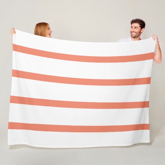 Lachs-Rot- und Weißstreifen-Büro Fleecedecke (Beispiel)