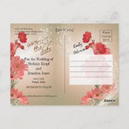 Lachs & Rote Blume/Goldtrimmung Postkarte