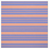 Lachs & Royal Blue Lined/Streifen Muster Stoff (Muster)