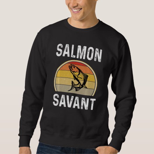 Lachs Saving Fischerei Fischer Retro Sweatshirt (Vorderseite)