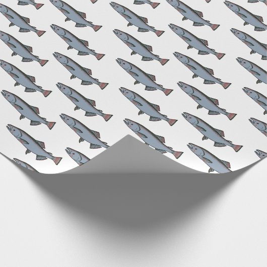 Lachs Schwimmen Muster PNW Fischen Geschenk Geschenkpapier (Ecke)