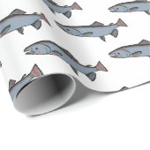 Lachs Schwimmen Muster PNW Fischen Geschenk Geschenkpapier (Rolleneckpunkt)