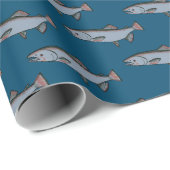 Lachs Schwimmen Muster PNW Fischen Geschenk Geschenkpapier (Rolleneckpunkt)