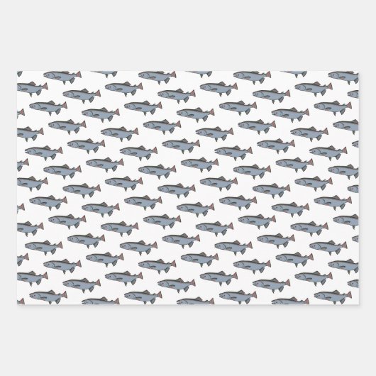 Lachs Schwimmmuster PNW Fischen Geschenkwrake Geschenkpapier Set (Vorderseite 2)