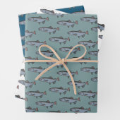 Lachs Schwimmmuster PNW Fischen Geschenkwrake Geschenkpapier Set (Beispiel)