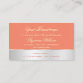 Lachs Silber Dekoration Schöne Rose Blume mit Logo Visitenkarte (Rückseite)