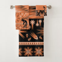 Lachs Southwestern Kokopelli Badetuch Set