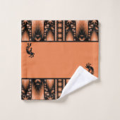 Lachs Southwestern Kokopelli Badetuch Set (Waschlappen)