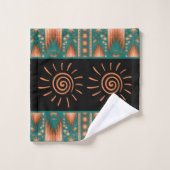 Lachs Southwestern Kokopelli Badetuch Set (Waschlappen)