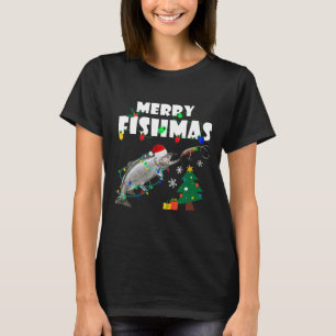 Lachs Steelhead Frohe Fischweihnacht Weihnachtskön T-Shirt