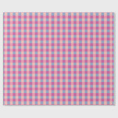 Lachs Strandschnecke Und Magenta Gingham Geschenkpapier (Flach)