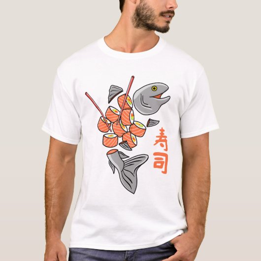 Lachs Sushi T-Shirt (Vorderseite)