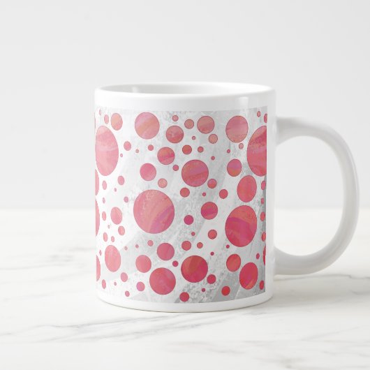 Lachs Swirl Dot Pattern Jumbo-Tasse (Rechts)