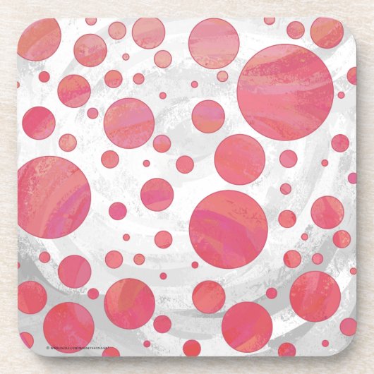 Lachs Swirl Dot Pattern Untersetzer (Vorderseite)