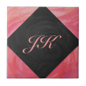 Lachs Swirl Monogramm Fliese (Vorderseite)