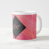 Lachs Swirl Monogramm Jumbo-Tasse (Vorderseite Rechts)