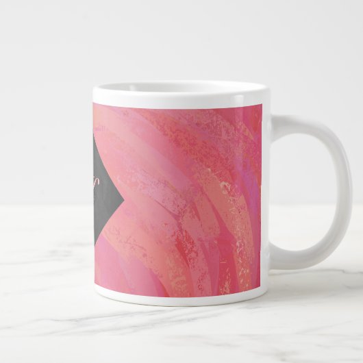 Lachs Swirl Monogramm Jumbo-Tasse (Rechts)