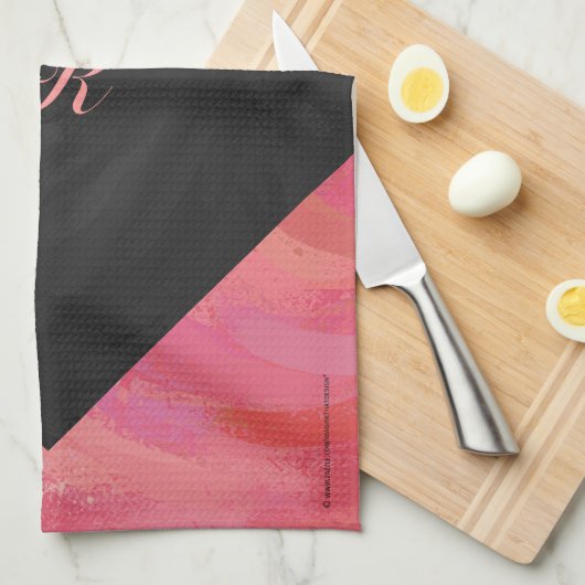 Lachs Swirl Monogramm Küchentuch (Viertel Falte)