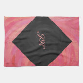 Lachs Swirl Monogramm Küchentuch (Horizontal)