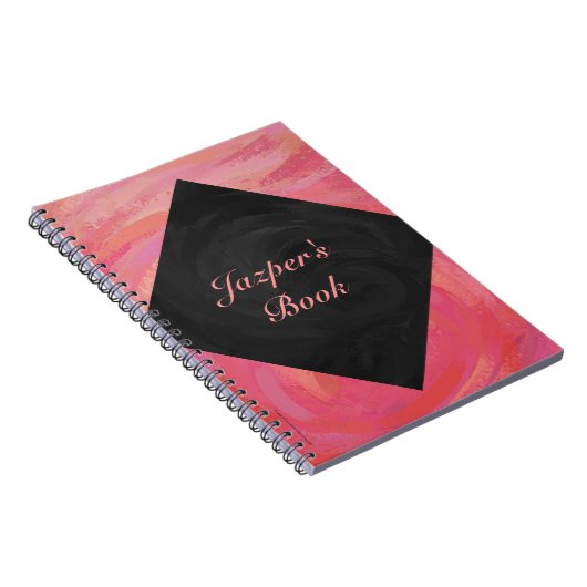 Lachs Swirl Monogramm Notizblock (Rechte Seite)