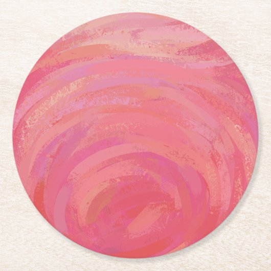 Lachs Swirl Runder Pappuntersetzer (Vorderseite)