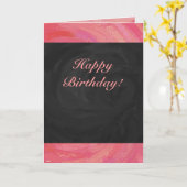 Lachs Swirl und schwarzes Party Karte (Gelbe Blume)