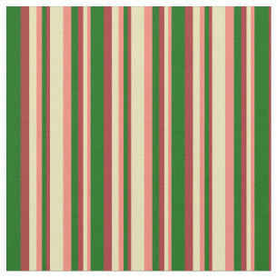 Lachs, Tan, Brown & Dark Green Pattern Stoff