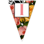 Lachs Text Heirloom Rose Floral Patten Baby Girl Wimpelkette (Erste Fahne)