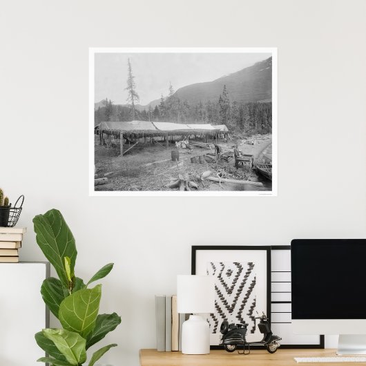 Lachs trinken in Alaska 1915 Poster (Heimbüro)