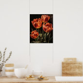 Lachs Tulip Blume Art Print Poster (Küche)