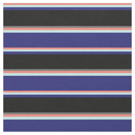 Lachs, Türkis, Midnight Blue, Black & Dim Grau Stoff (Nahaufnahme)