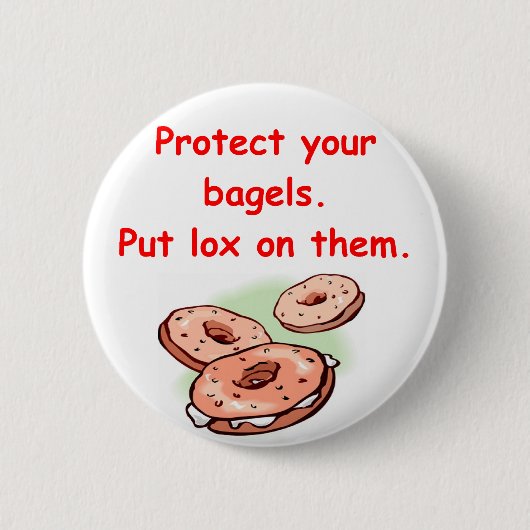 Lachs und Bagel Button (Vorderseite)