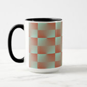Lachs und Blue Checkered Cofee Tasse Cup (Links)