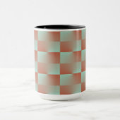 Lachs und Blue Checkered Cofee Tasse Cup (Zentrum)
