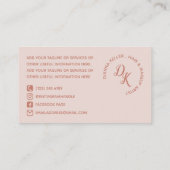 Lachs und Blush Monogram Social Media Visitenkarte (Rückseite)