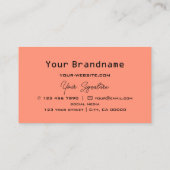 Lachs und Korallen mit Monogramm geprüft modern Visitenkarte (Rückseite)