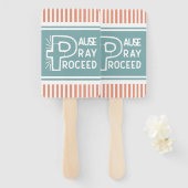 Lachs und misty blue Pause Pray Christlich weiterm Fächer (Vorne und Hinten)