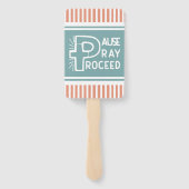 Lachs und misty blue Pause Pray Christlich weiterm Fächer (Rückseite)