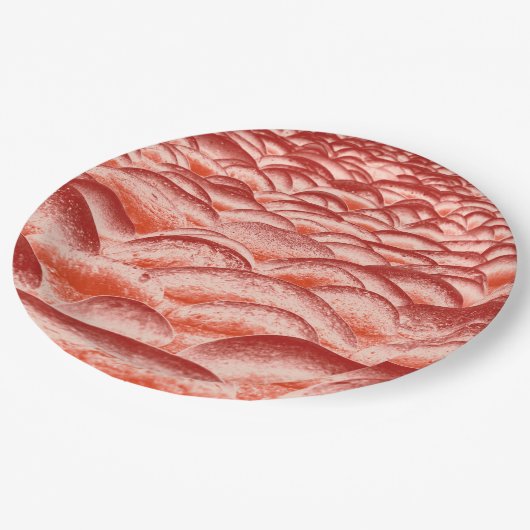 Lachs und Peach Rockscape Pappteller (Schrägansicht)