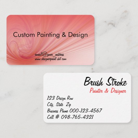 Lachs und rote Rennen Visitenkarte (Vorne/Hinten)