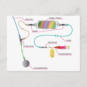 Lachs- und Salzwasser-Schleppanlage mit Blitzgerät Postkarte