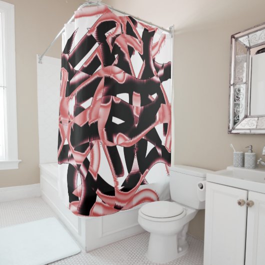 Lachs und schwarze Schrotte, vernichtete Bänder au Duschvorhang (Beispiel)