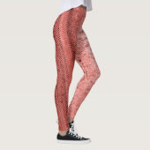 Lachs-und Ziegelstein-Rot-Stickerei-gemusterte Leggings (Rechts)