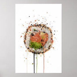 Lachs Uramaki Sushi Poster