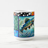 Lachs Verrückte Patchwork-Blumen-Whimsical-Bunt Kaffeetasse (Mittel)