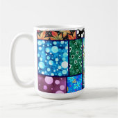 Lachs Verrückte Patchwork-Blumen-Whimsical-Bunt Kaffeetasse (Links)