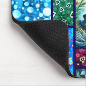 Lachs Verrückte Patchwork-Blumen-Whimsical-Bunt Mousepad (Ecke)