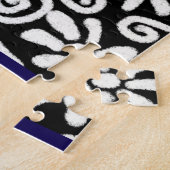 Lachs Verrückte Patchwork-Blumen-Whimsical-Bunt Puzzle (Seite)